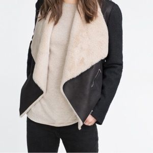 Trafaluc by Zara Wool/Shearling Jacket Size Small